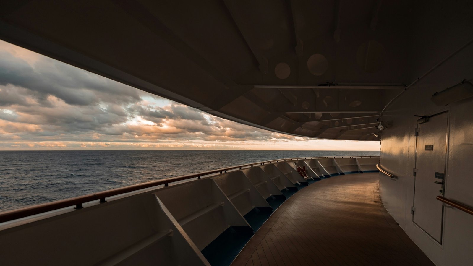 Ocean sunrise viewed from a cruise ship